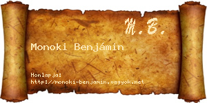 Monoki Benjámin névjegykártya