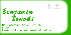 benjamin monoki business card