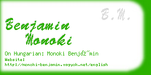 benjamin monoki business card